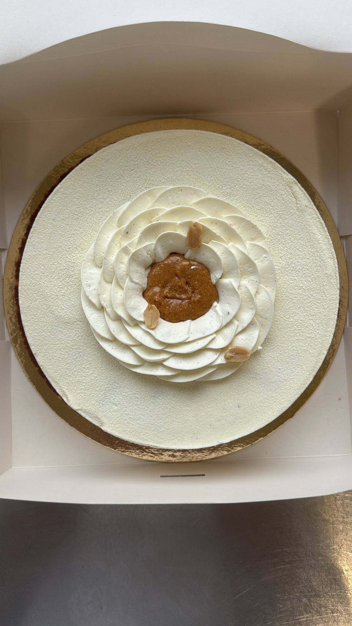 Entremets vanille cacahuète